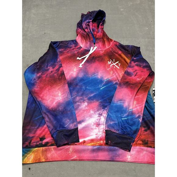 Into The AM Hoodie Mens 4XL Galaxy Space Nebula Pullover All Over Print Graphic - Picture 1 of 9
